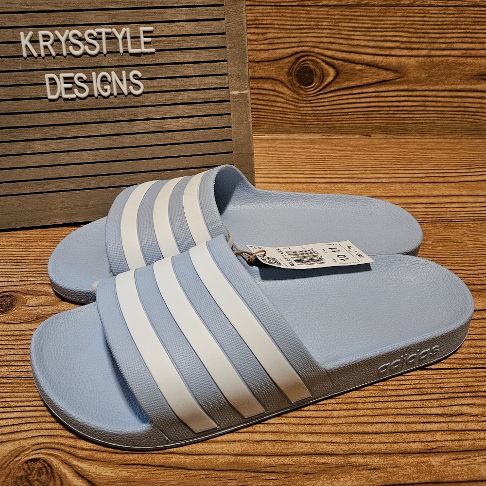 adidas Adilette Aqua Slides Mens 10 Blue